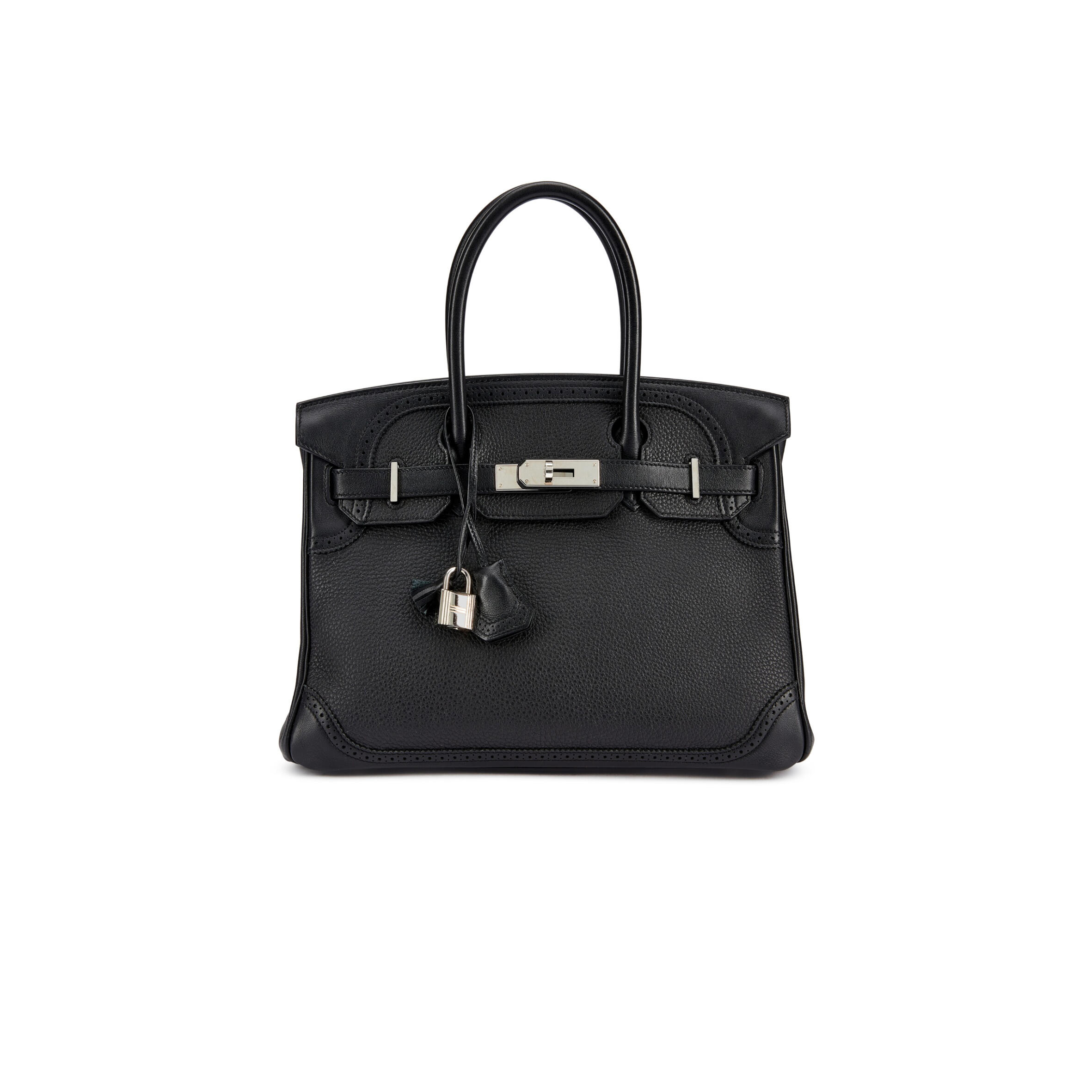 H**me5 BIRKIN 35 SWIFT AND TOGO LACE SERIES BLACK BAG GOLD BUCKLE H082650CK08 (35*28*18cm) Master Quality